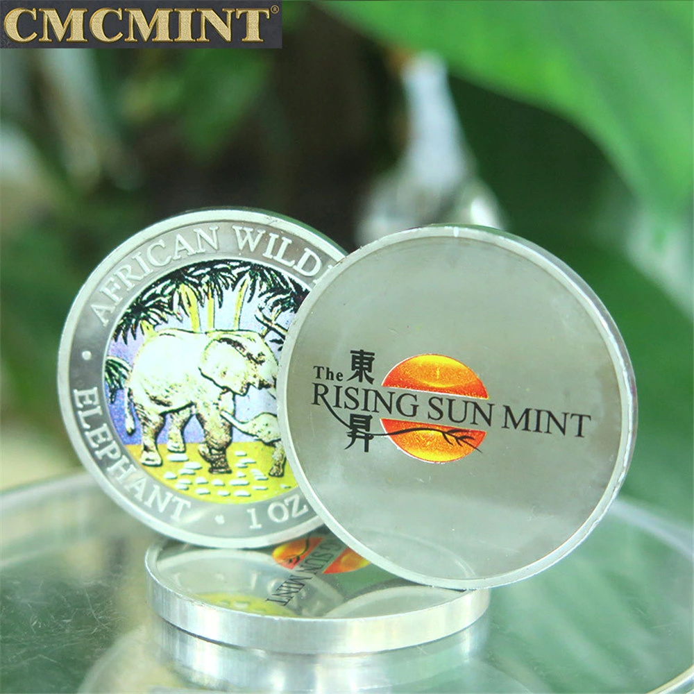 1 Oz Tin Elephant Round Coin