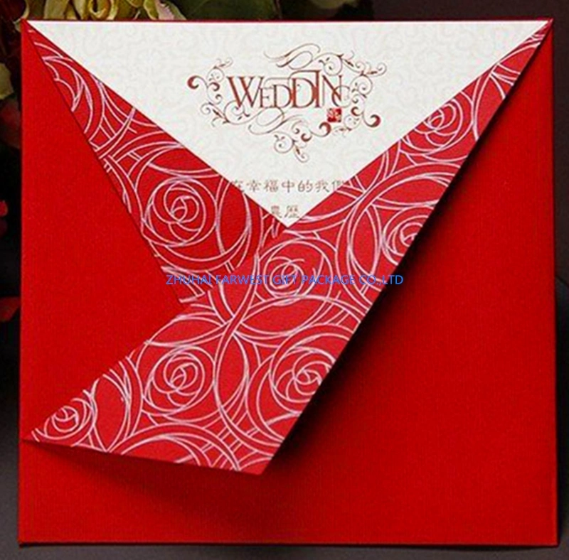 Hot Sale Wedding Invitation Cards with Envelope Custom Printed OEM Wholesale/Supplier Good Quality in Factory Price