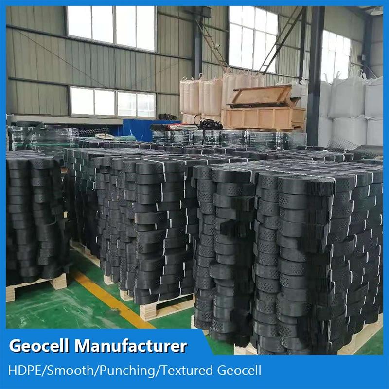 HDPE Geocell ASTM150-445 Smooth Perforated Geo Cell Plastic Building Materials Used in Road Construction Prevent Landslides