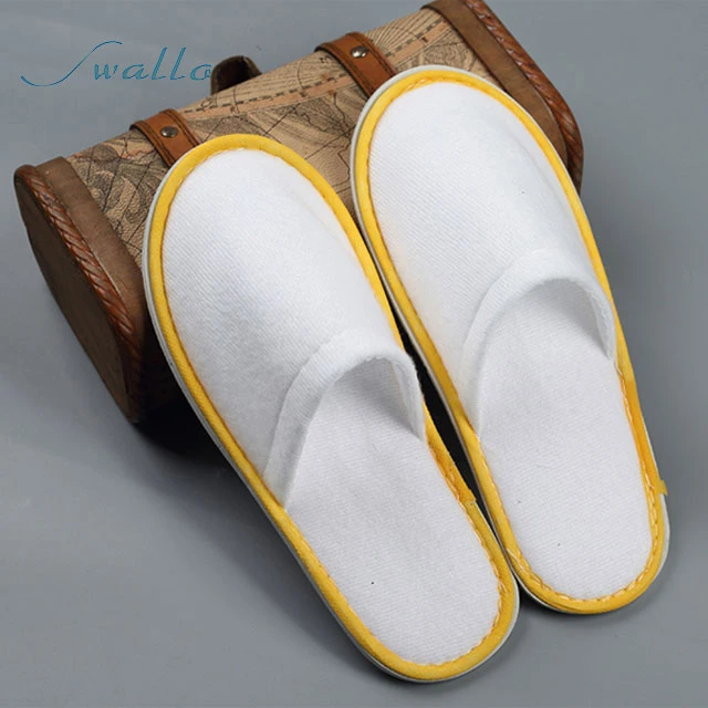 White Towelling Hotel Disposable Slippers Terry SPA Guest Shoes