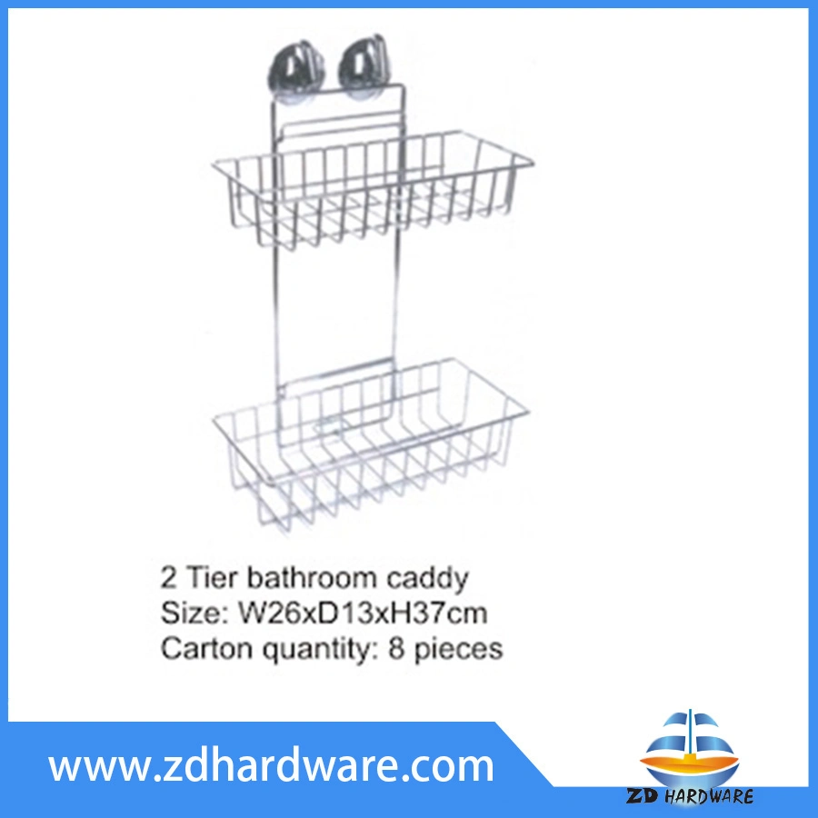 Nivel 2 Carro de cuarto de baño ducha cuarto de baño cestas de estante de los racores de Hardware