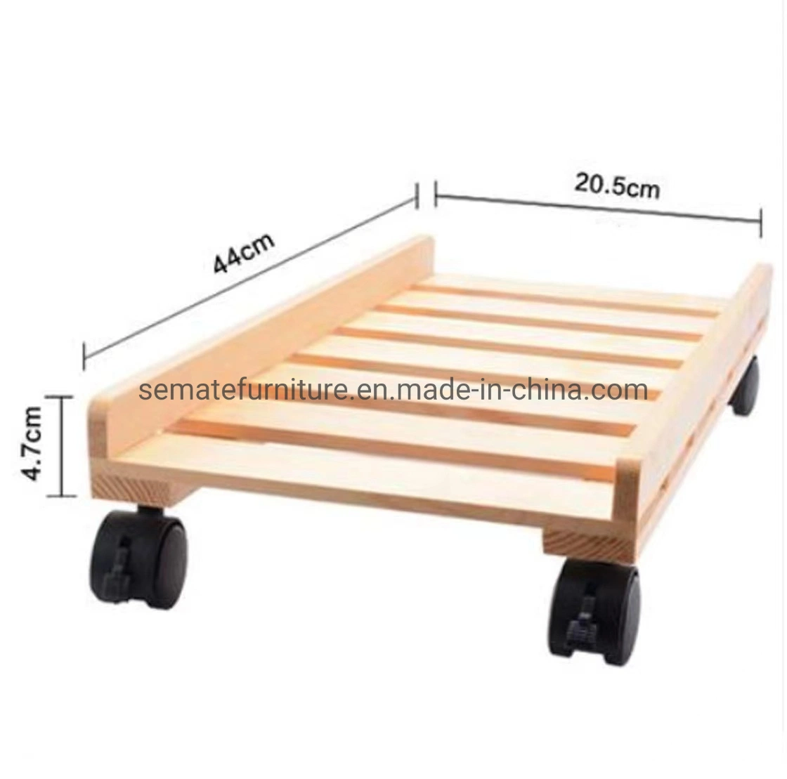 Wholesale/Supplier Practical Home Office Furniture Computer Case Rolling Shelf Wooden Stand Rack CPU Wood Stand with Mobile Casters