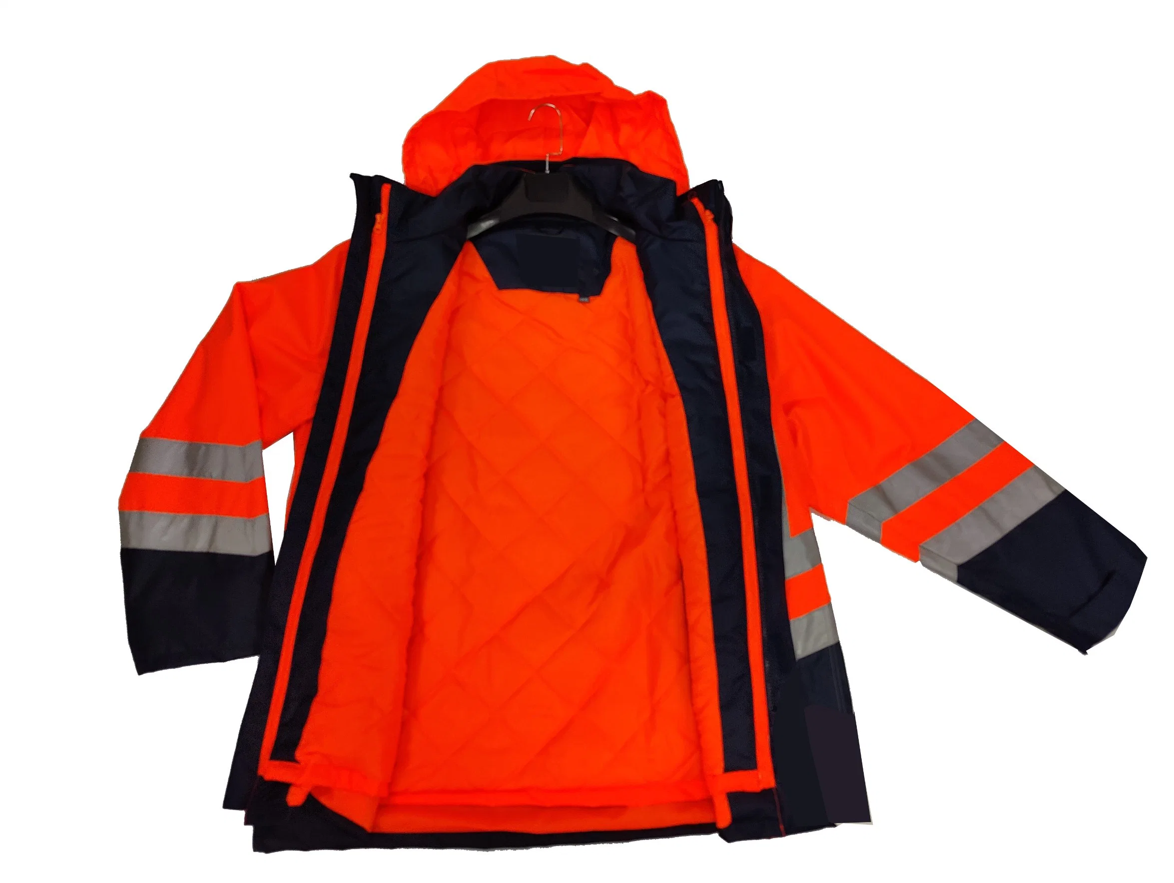 La parte superior de seguridad Venta de Ropa de trabajo reflectante Chaqueta de invierno Hola hombres Ropa de trabajo de construcción