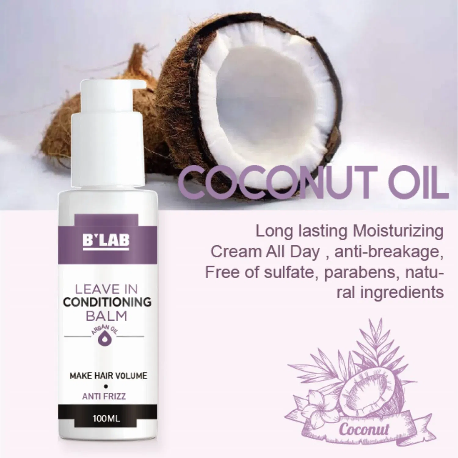 Factory Directly Private Label Hair Products Moisturizing Leave-in Conditioning Balm