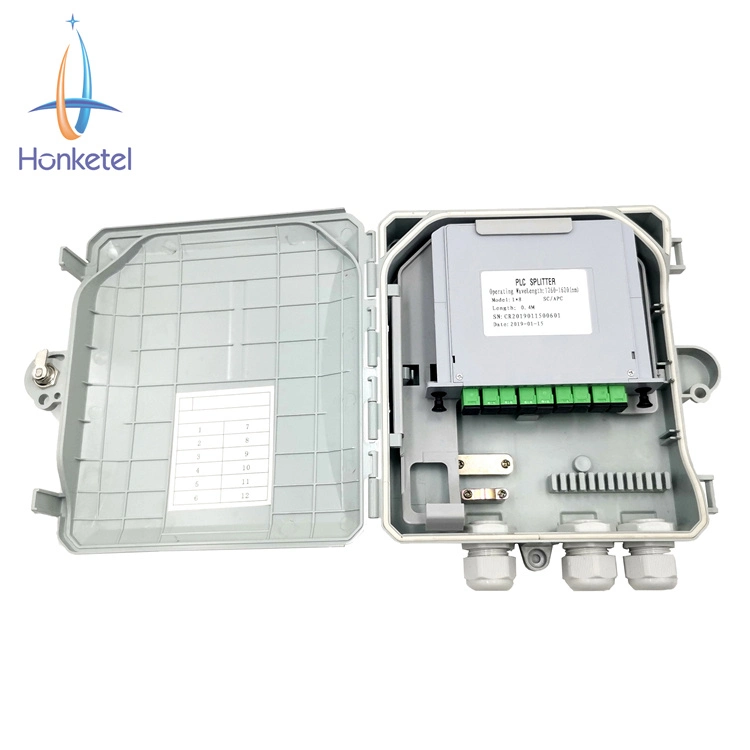 Factory Price PLC Splitter Distribution Box Outdoor Fiber Termination Boxes 1X8 FTTH Box