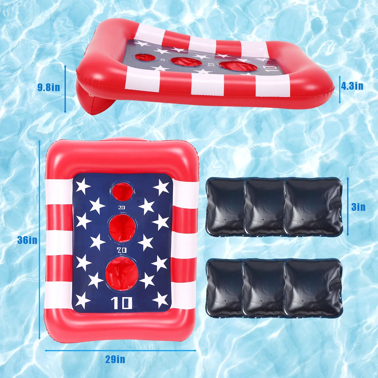 Aufblasbare Sommer Pool Spielzeug Bean Bag Toss Spiele Schwimmende Set