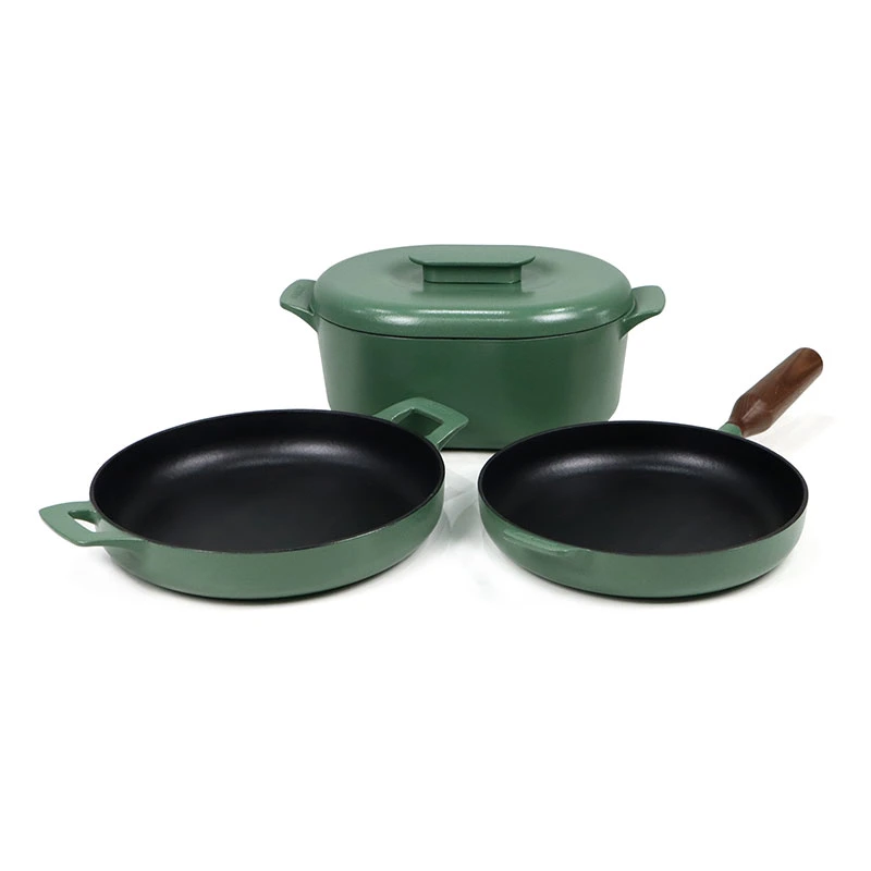 New Enameled Kitchen Utensils Set Durable Dutch Oven Cast Iron Pots and Pans Set