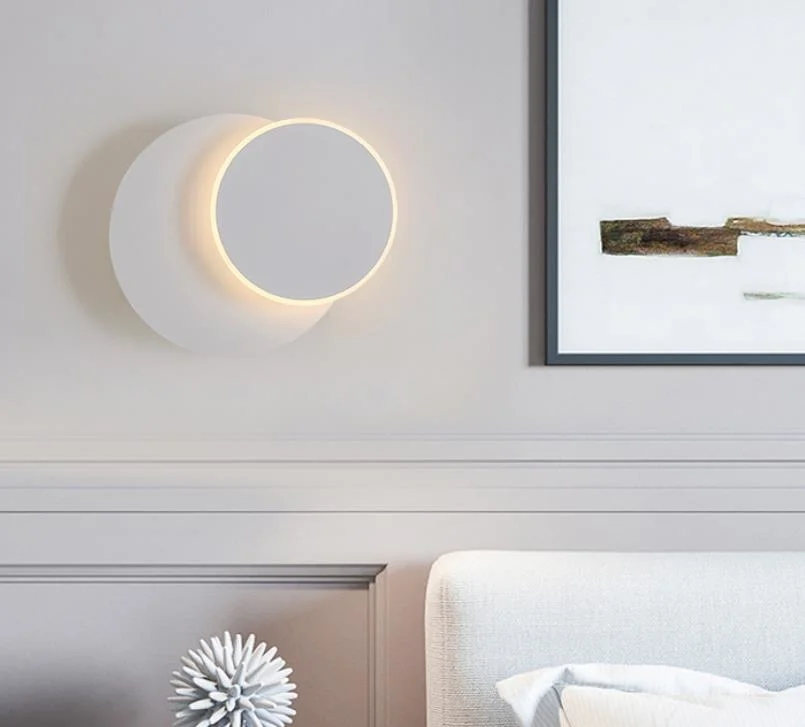 LED Nordic minimalistisch Schlafzimmer Kronleuchter Wohnzimmer rund Platz drehbar Wandleuchte