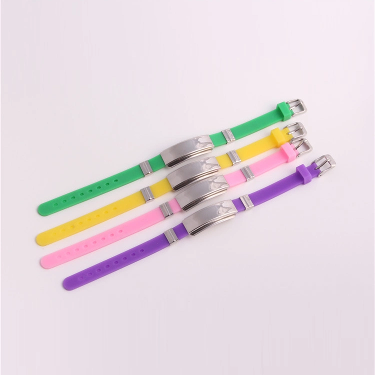 Drop Shipping Good Quality Personalized Stainless Steel Silicone ID Bracelet