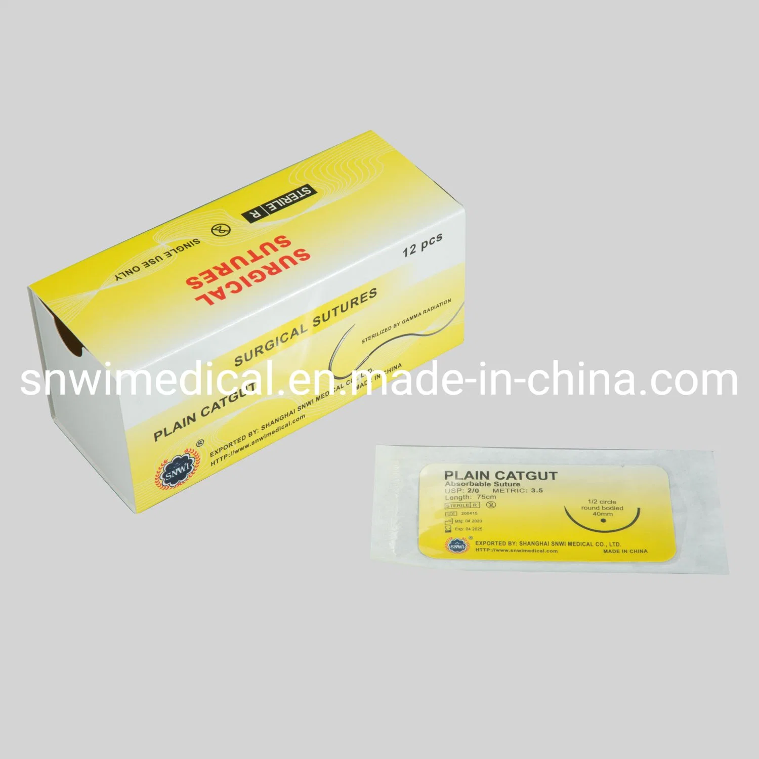 Monofilament de nylon de haute qualité Non-Absorbable stérile jetable suture chirurgicale en nylon polyamide médical avec l'aiguille