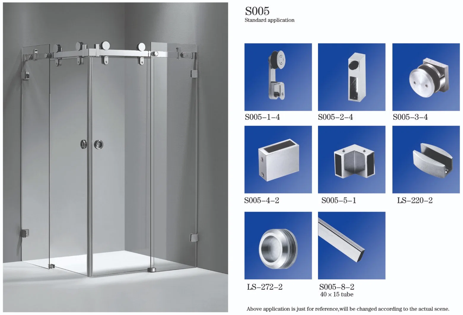 Loire OEM ODM Stainless Steel Brass Sliding Door Rollers Shower Hardware Fittings Manufacturer Glass Shower Door