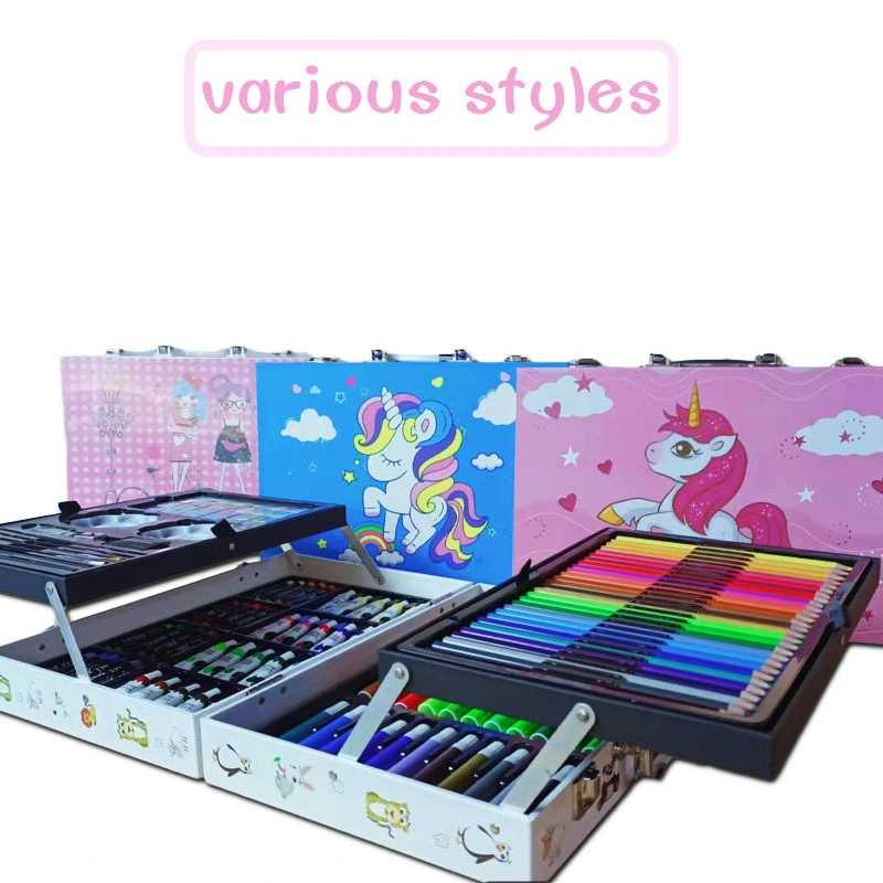 Crianças Pintura Desenho de brinquedos brinquedos educativos 2 Camadas 145PCS Conjunto de arte