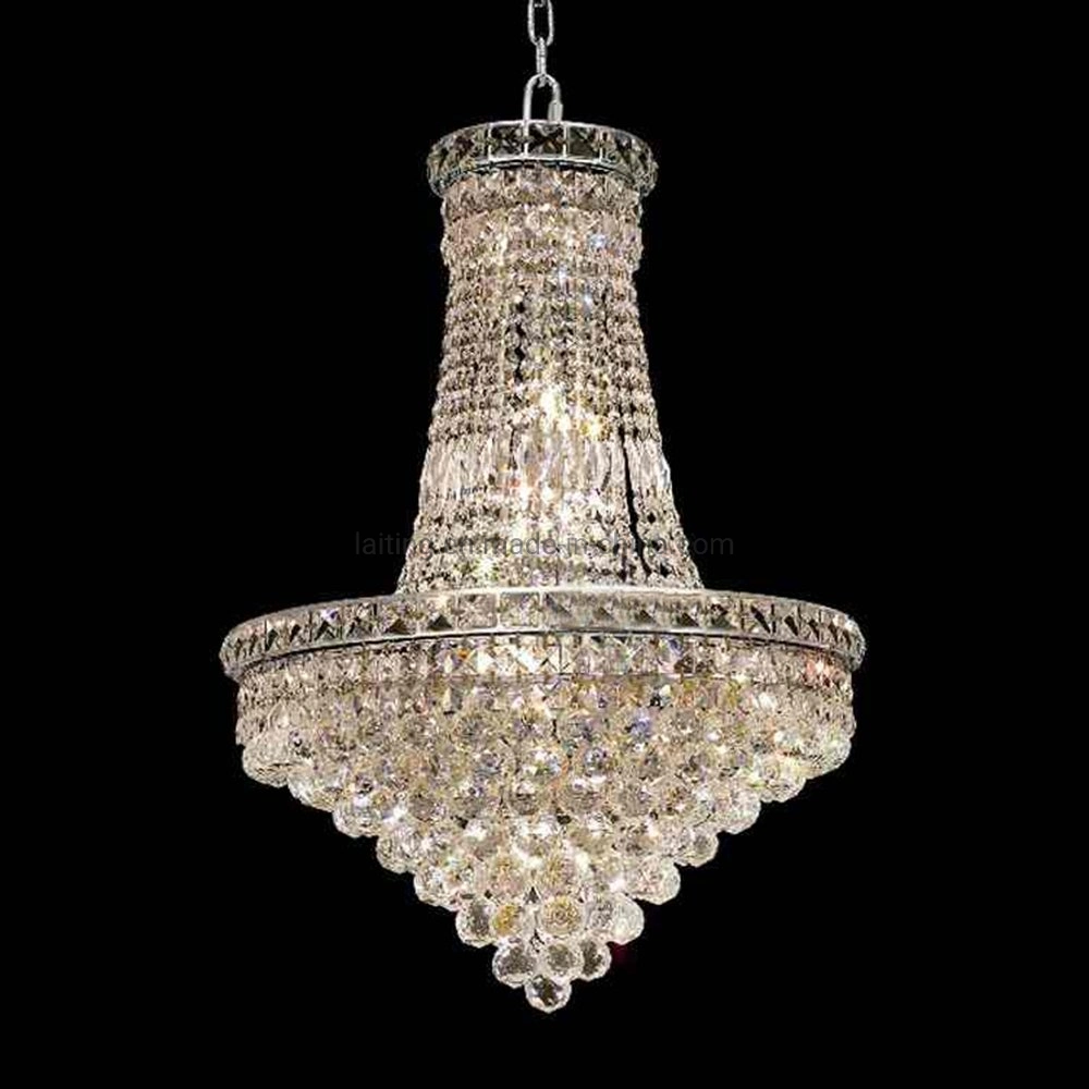 Modern Luxury Living Room Pendant Light Round Hotel Villa K9 LED Crystal Chandelier