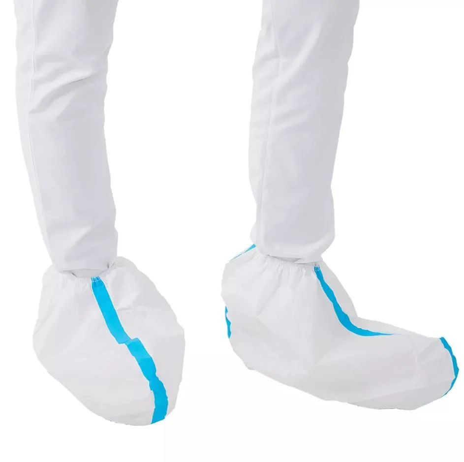 Disposable Non-Woven SMS Medical Shoe Cover SMMS Waterproof Anti-Slip Shoe Boot CE/FDA