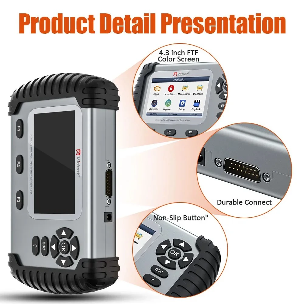 2023 Vident iAuto 702 PRO Max todo sistema de diagnóstico de automóviles Scanner Professional Key Programmer 34 funciones especiales codificación de la ECU