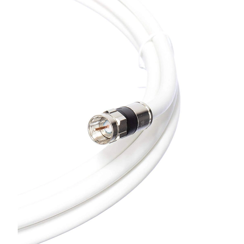 RG6 Coaxial Cable Connectors F81 / RF Digital Coax - AV, Cabletv, Antenna, and Satellite, Cl2 Rated (3' feet (0.9 m), White)