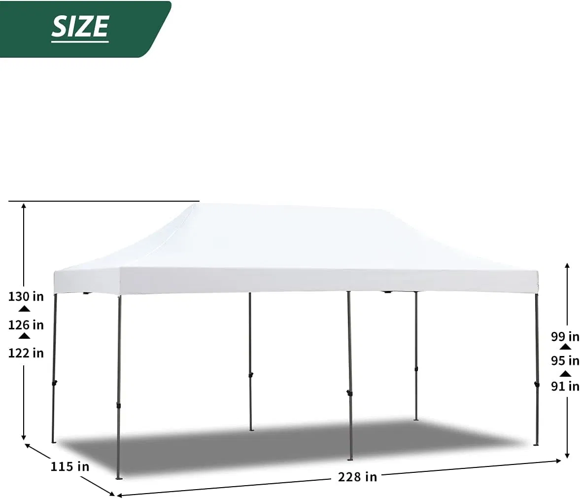 10' X 20' Pop up Canopy Tent, Canopy Comercial instantánea, Canopy exterior para Festival, evento