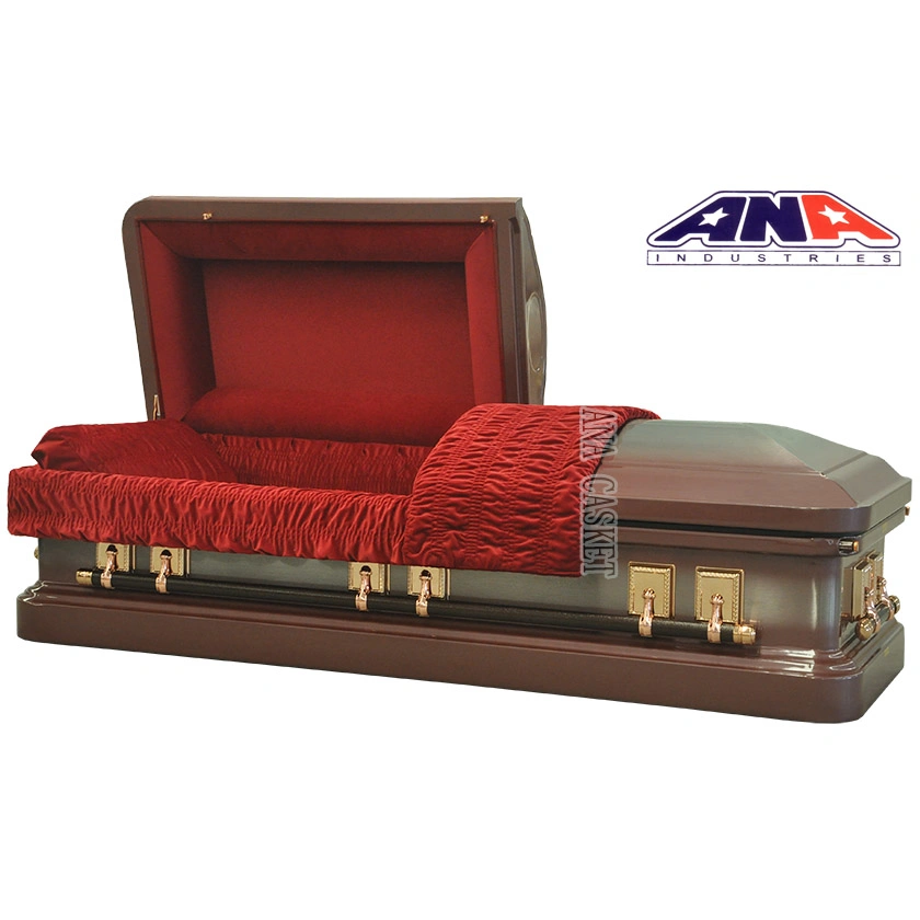 Ana Ceremony American Style Coffin Adult 18 Ga Steel Metal Casket Made in China