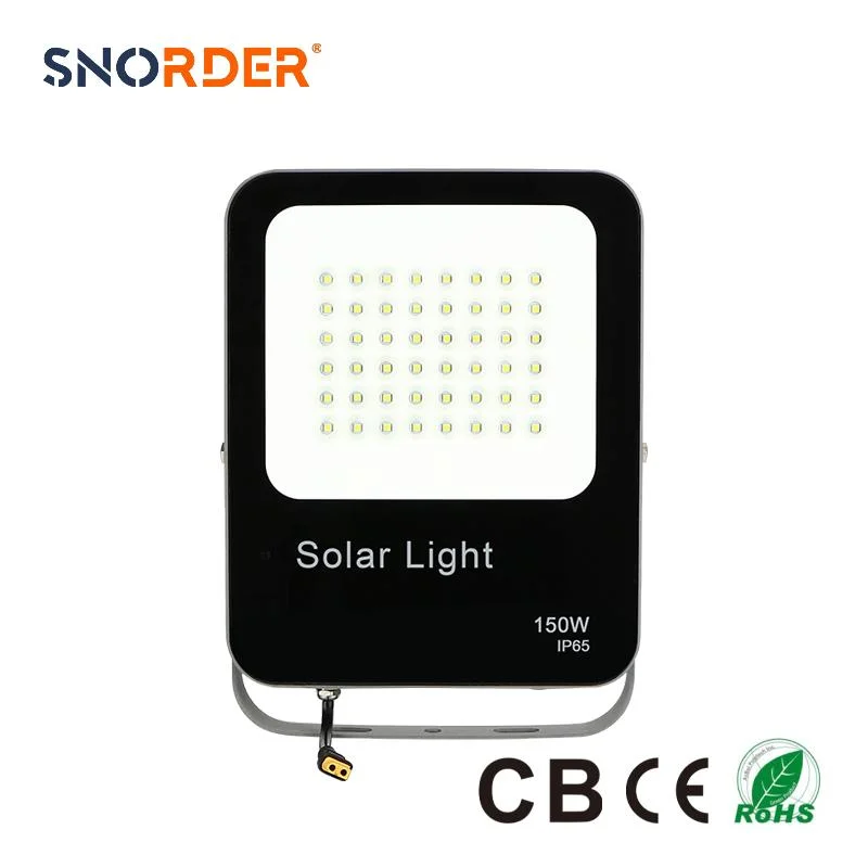 LED Outdoor Lighting IP65 3000K 150W Solar Flood Light with Remote Control for Park/Garden/Square/Workshop