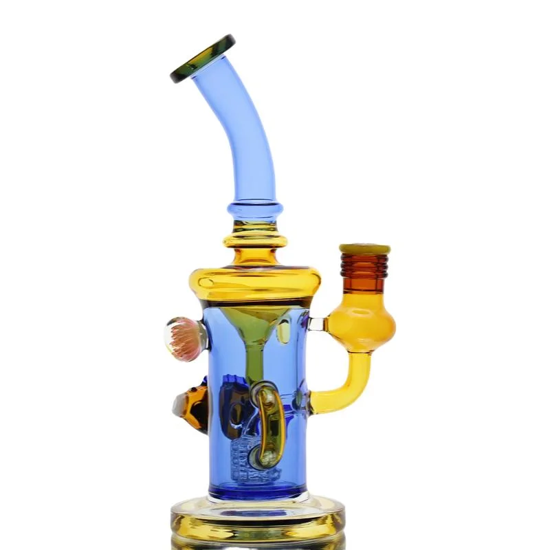 2021 Nouvel Ensemble de Pipe à Eau en Verre Coloré avec Accessoires de Fumage en Verre DAB et Collecteur de Cendres.