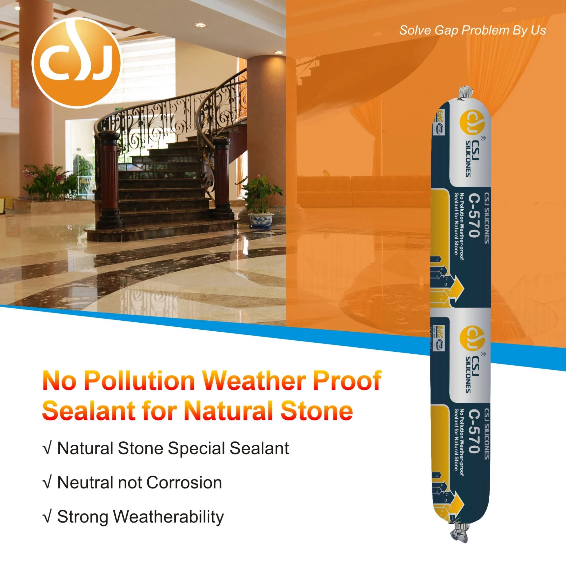 No Pollution Silicone Sealant Product for Natural Stone