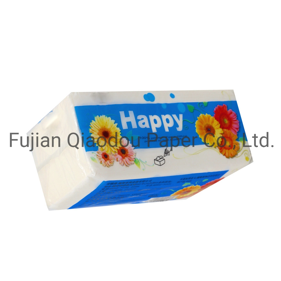 Qiaodou OEM Factory Competitive Price Soft Colour Bag Facial Tissue Paper Serviette