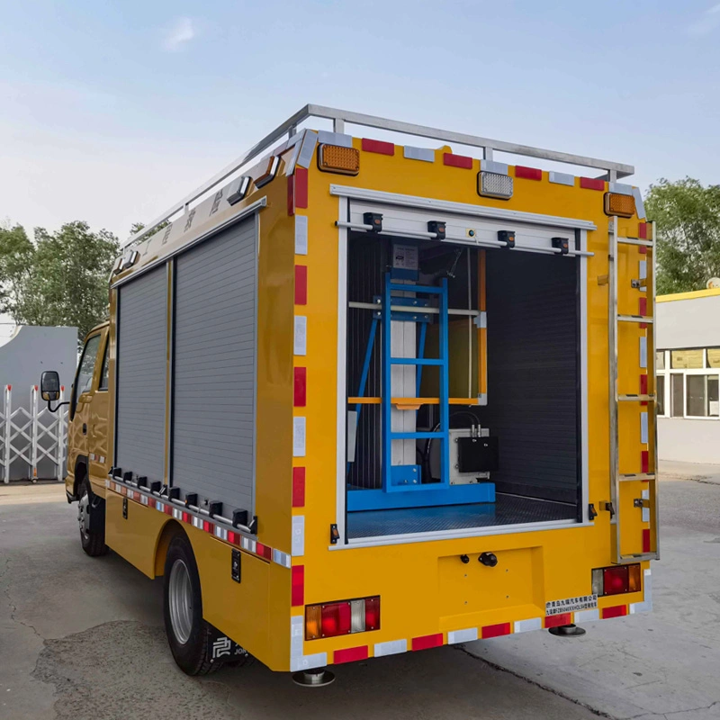 Refurbished I-Suzu 4X2 100p Repair Vehicle for Emergency Rescue Light Truck Mobile Aluminium Fire Workshop Shelters Workstation Van