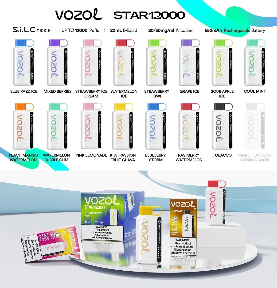 Nouvelle arrivée Vozol Star 6000 9000 12000 puffs Neon 10000 Ensemble de pignons à gousse S 4000 6000 stylo Hookah remplaçable en gros I Vapor jetable Alibaba Shopping Egig