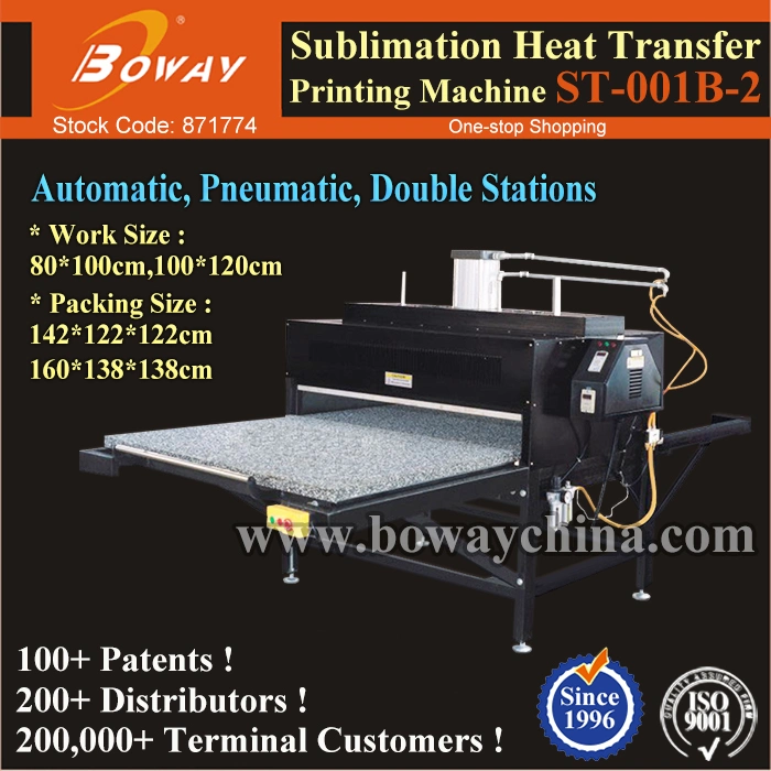 Large Format Dual Stations Automatic Pneumatic Sublimation Printer T-Shirt Heat Transfers