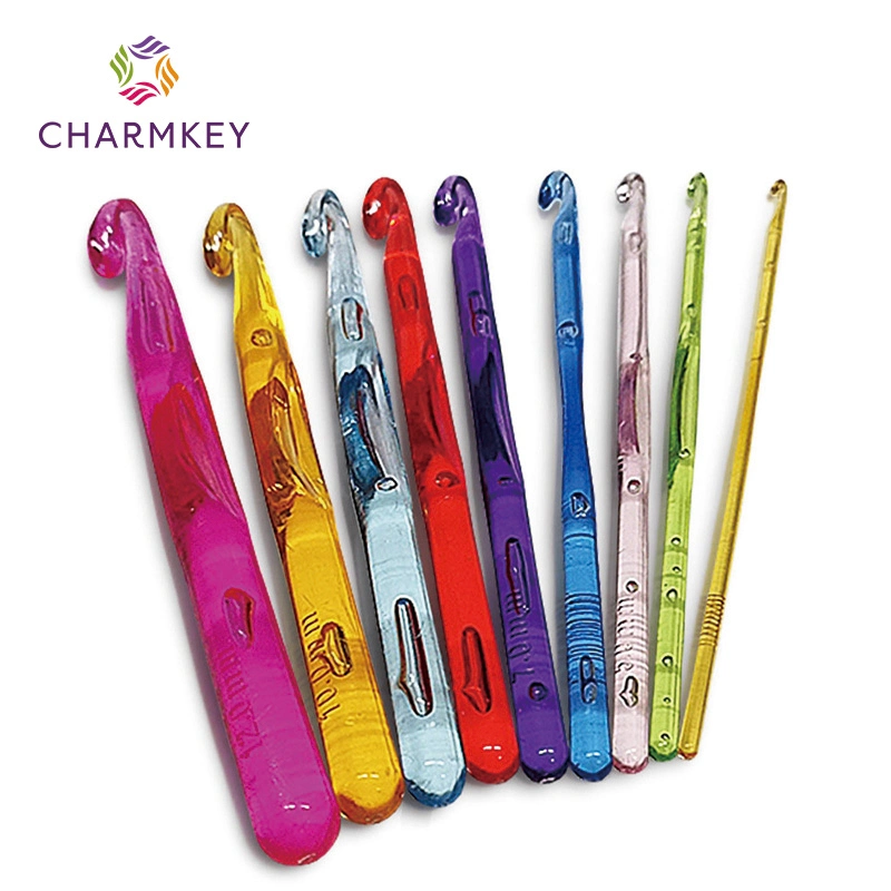 Juego De Ganchillos Coloridos De Plastico, Colorful Plastic Crochet Hook Knitting Needle Set