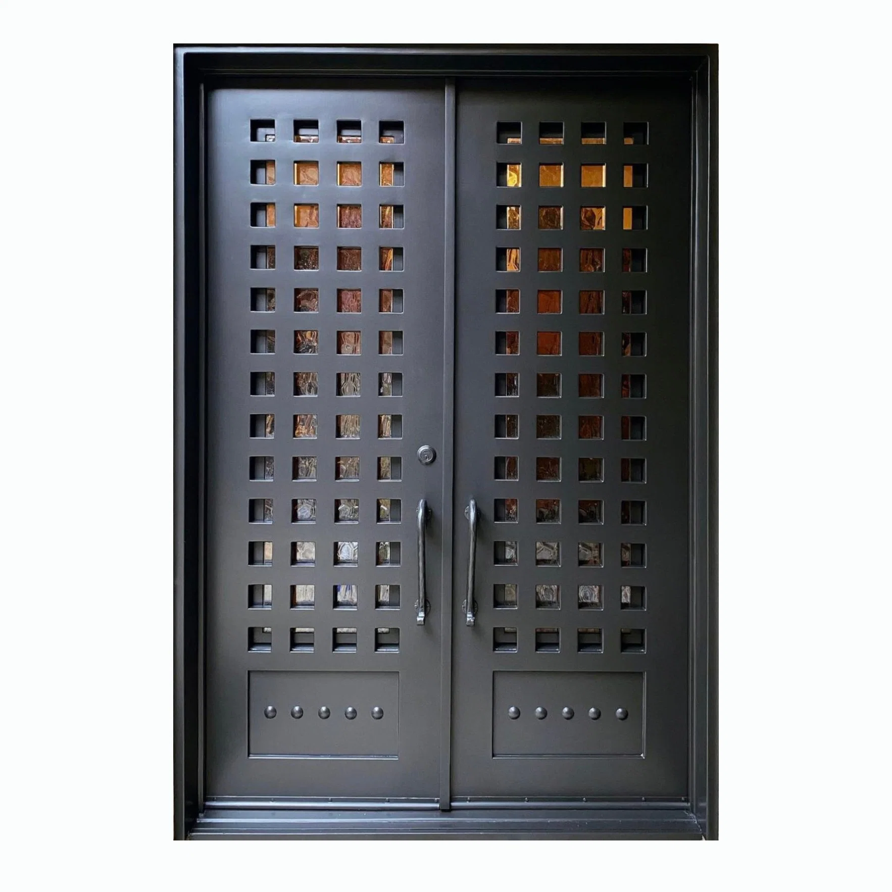 Decorative Interior Vine Cellar Door, Single Eyebrow Forged Iron Door