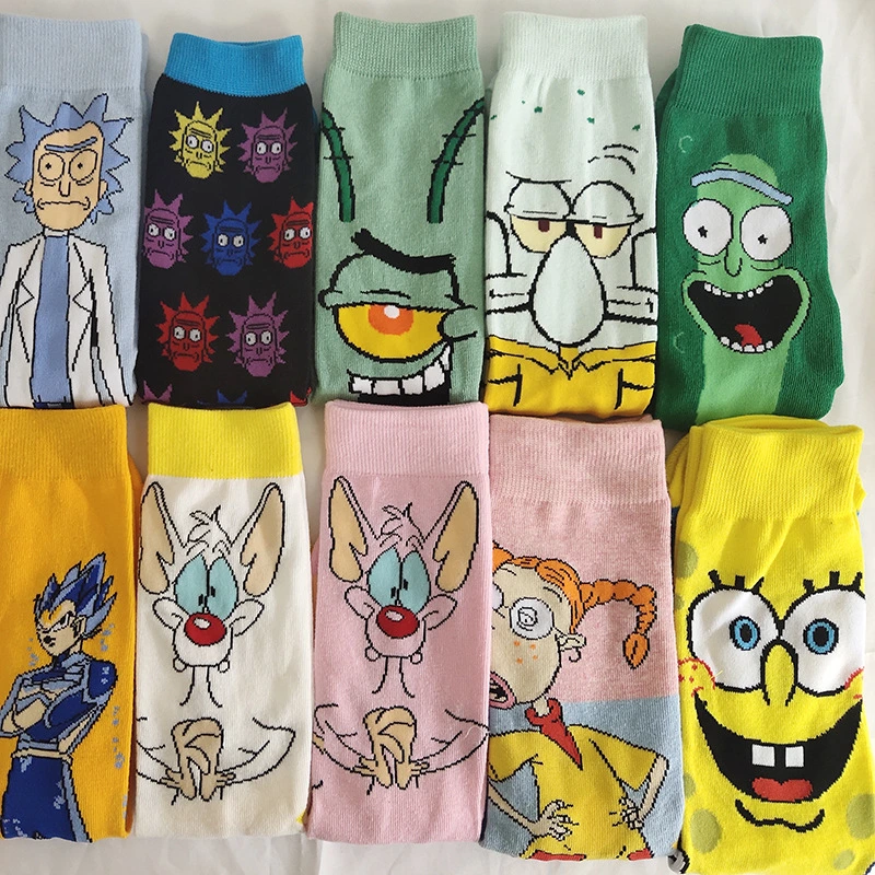 Cartoon MID-Calf Tide Men and Women's Personalized Trendy Cotton Socks