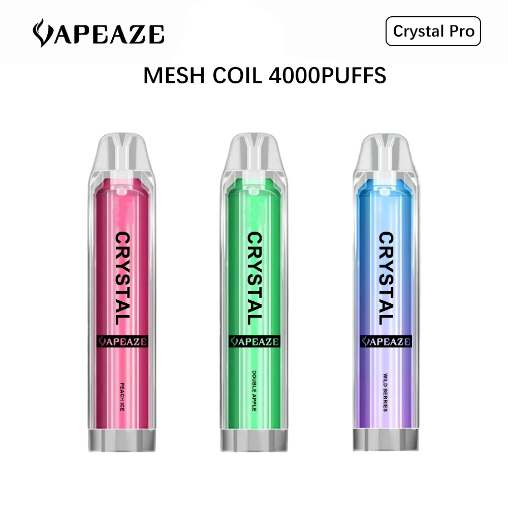 Crystal Vapes E-Smoke Smooth Airflow 4000 Cigarette Puff 20mg Mesh Coil 8.5ml Supper Capacity OEM Disposable/Chargeable Cigar