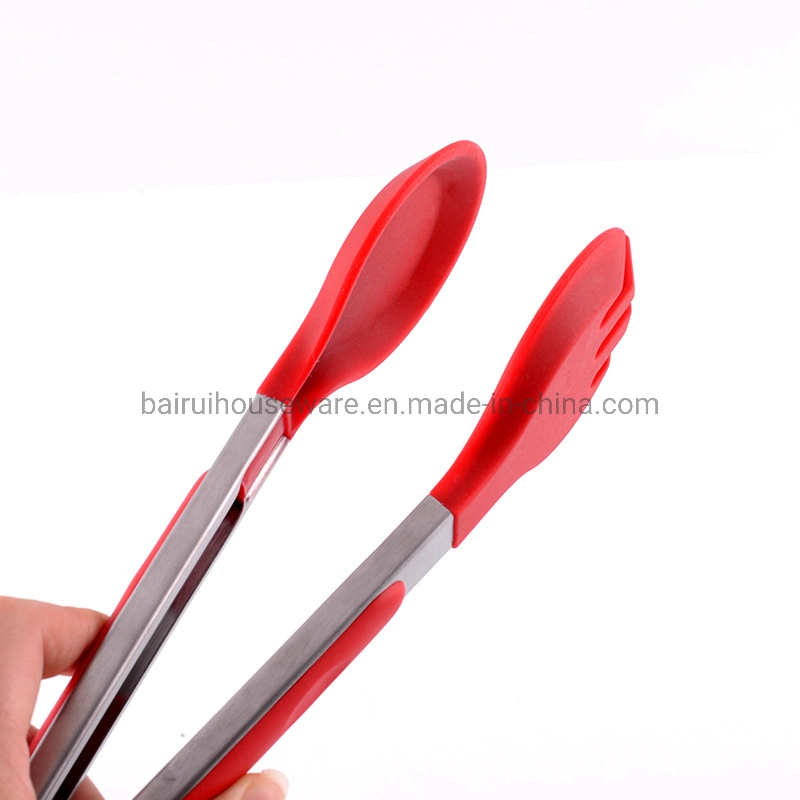 Hot Sale Silicone Food Tongs Serving Tongs Barbecue Grill Food Tong Y-0410r