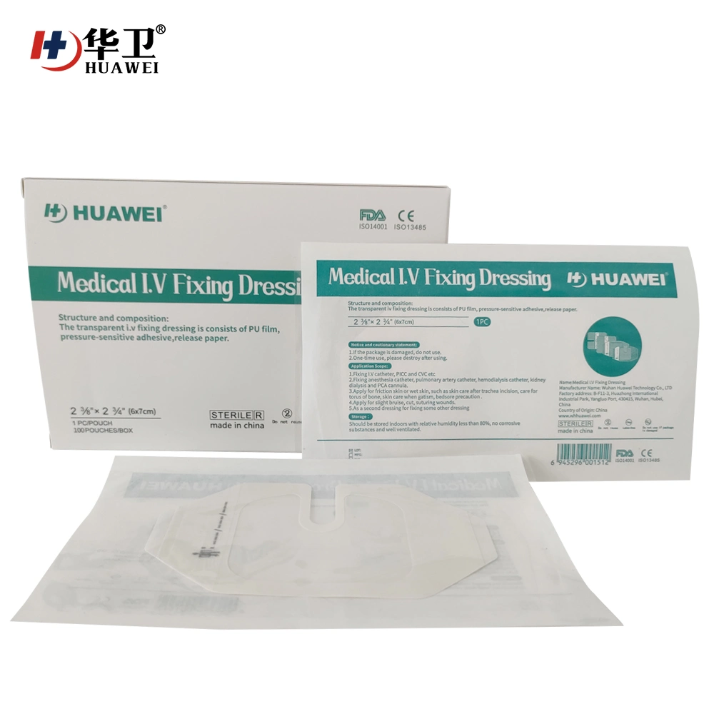 Chinese Manufacturer I. V. Cannula Fixing Dressing Transparent Film Dressing 2 3/8 X2 3/4 in Breathable Sterile for Wound Care 100PC/Pack