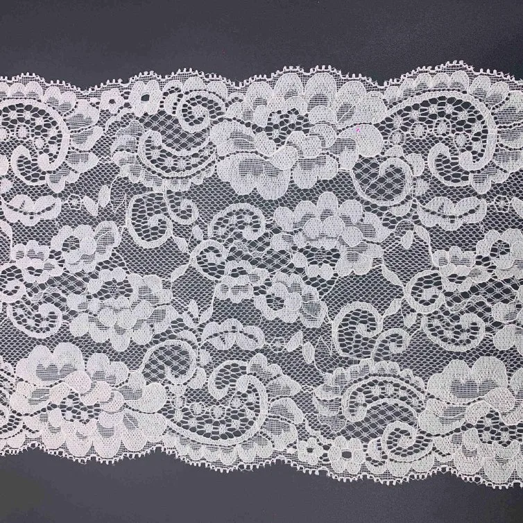 Wholesale/Supplier 2021 Fashion Underwear Accessories Jacquard Wide Stretch White Elastic Lace Trimming for Clothes