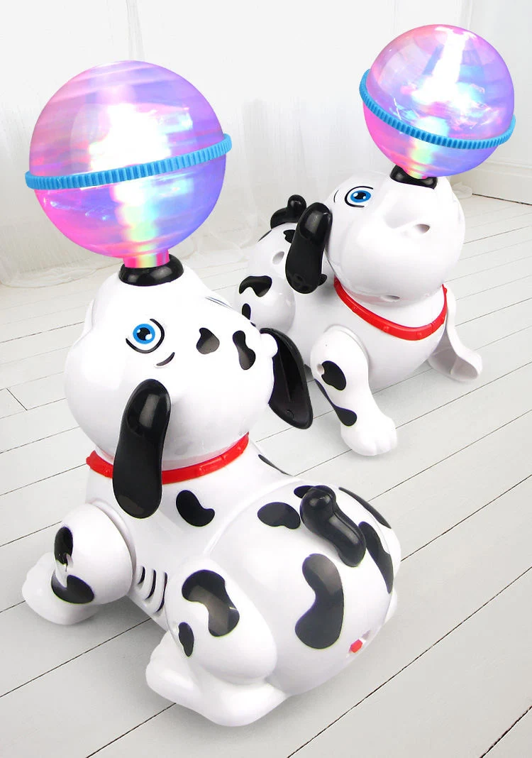 Interesting Children's Electric Lights Music Rotating Dog with Music Battery Control Twisting Dog Baby Toy Gift