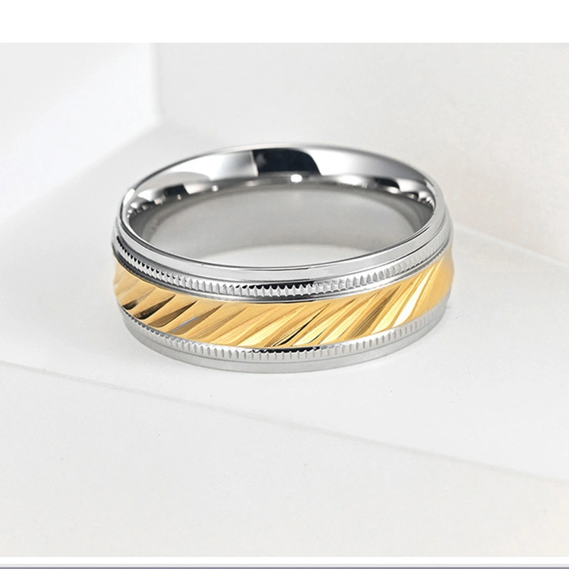 Stainless Steel Men Ring New Style Embossed Teeth Rolling Ring