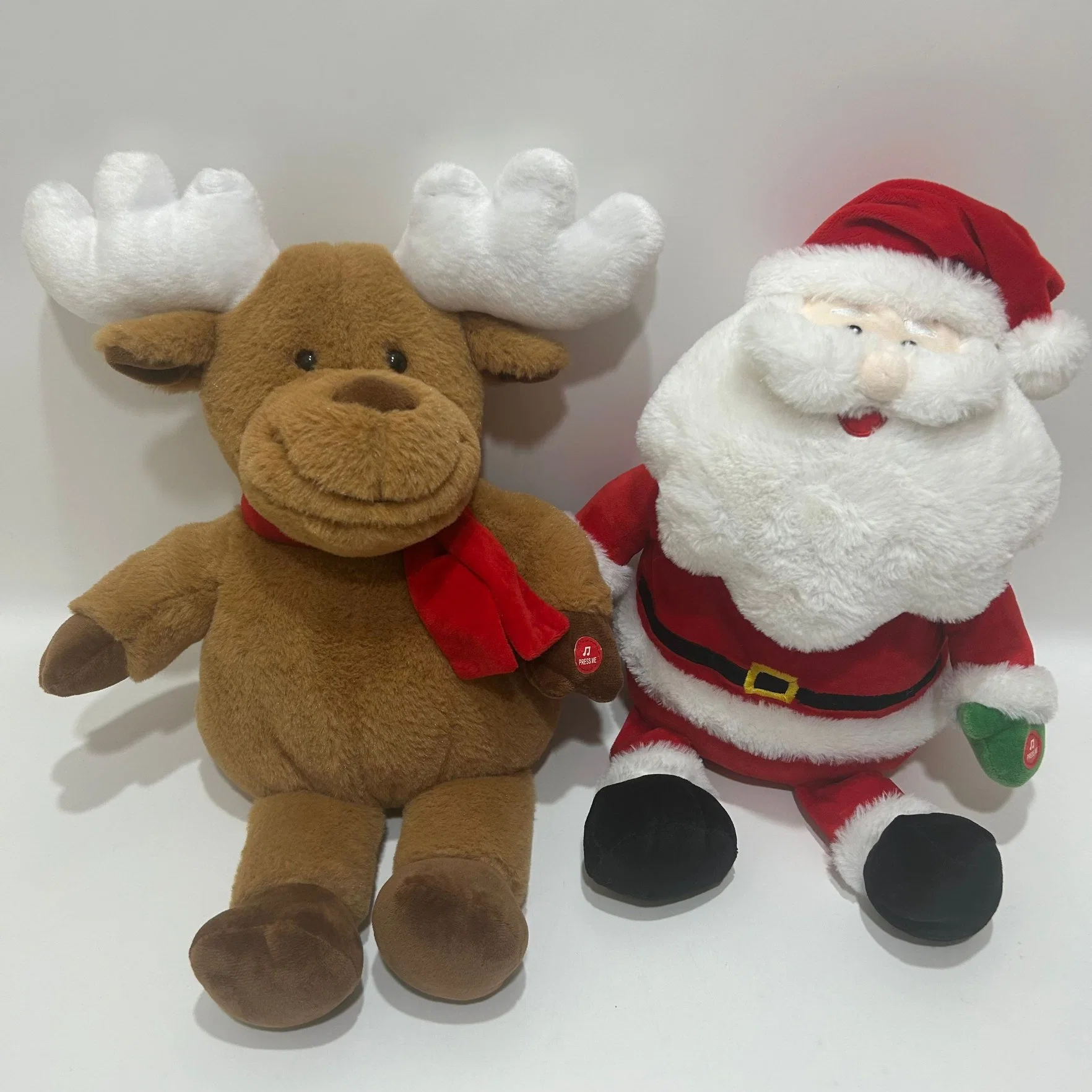 3 Asstd Hot Selling Musical Lighting Plush Reindeer, Snowman and Santa Clause Electronic Interactive Animated Kids Toys Xmas Gift