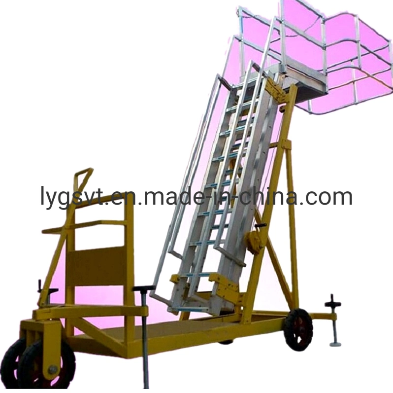 Truck Tanker Safe Access Mobile Movable Platform Ladder with Wheels