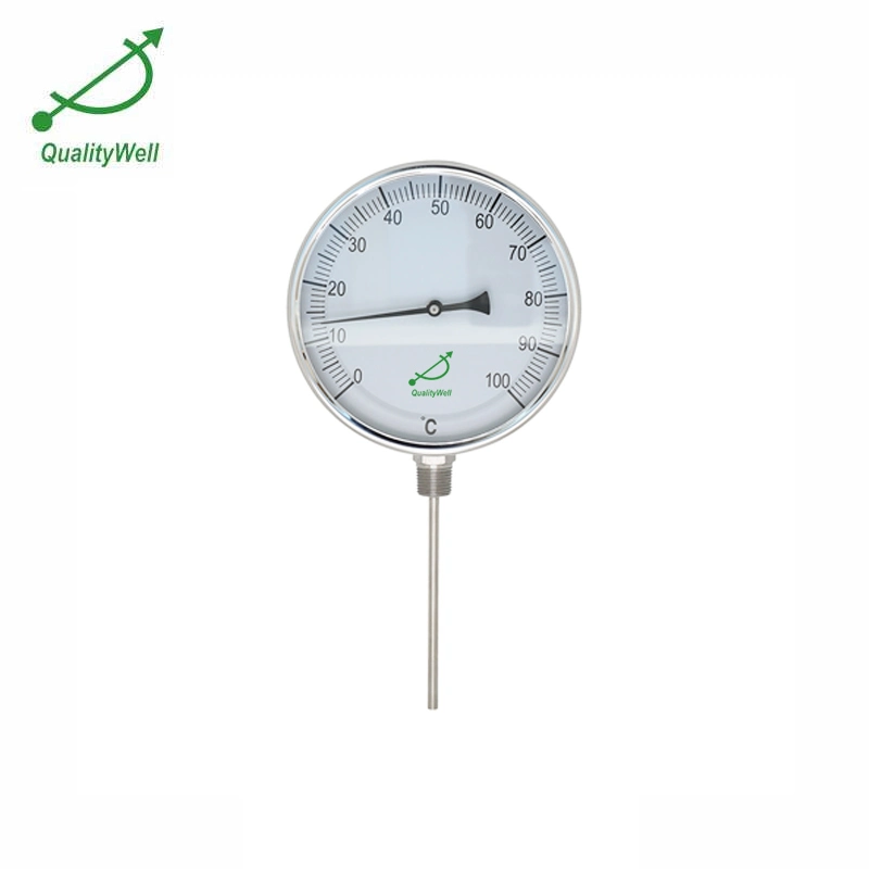 I600c Bottom Connection All Ss 6'' Bimetal Pipe Thermometer Gauge