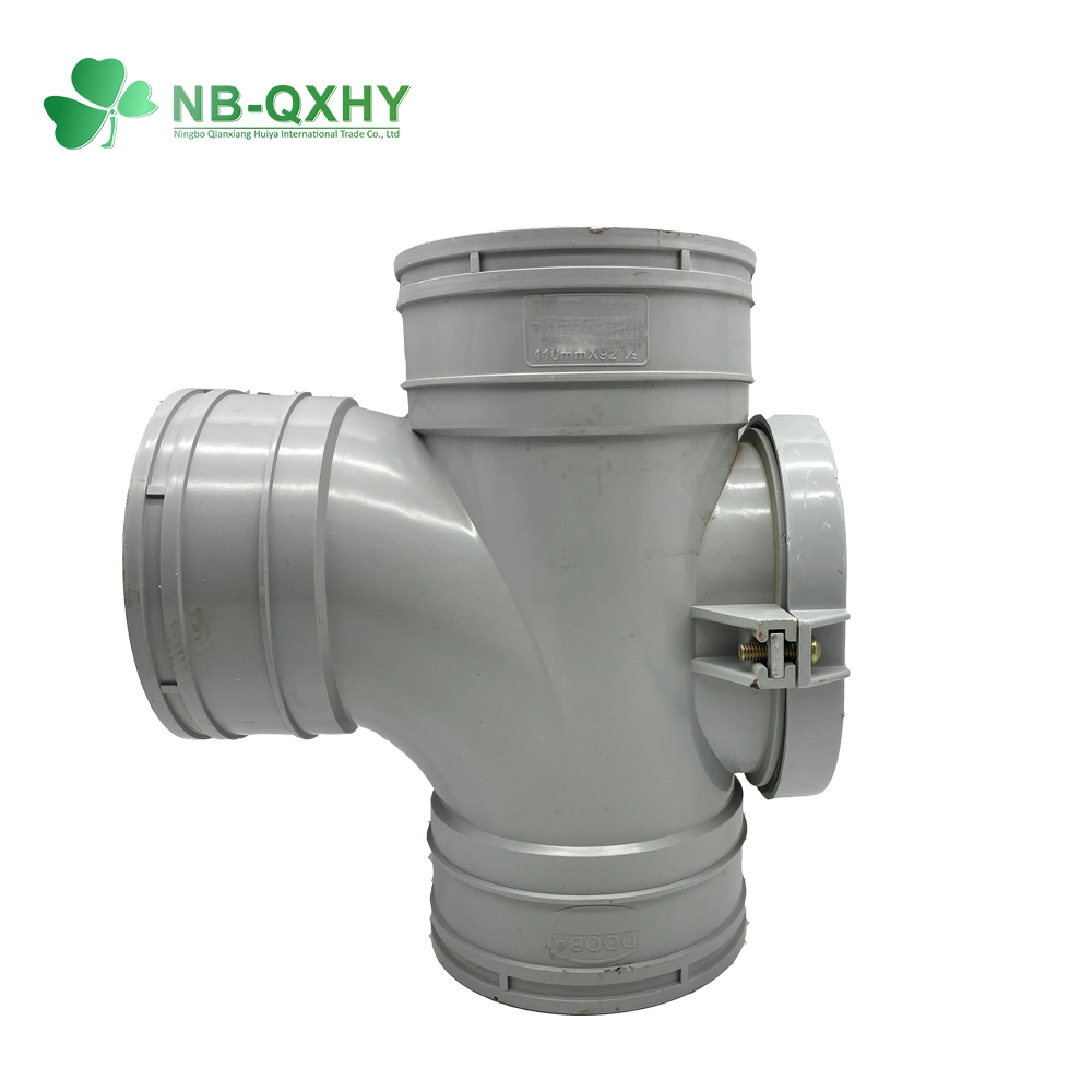 OEM GB DIN Drain Fitting PVC Water Drainage Tee Pipe Fittings for Bathroom