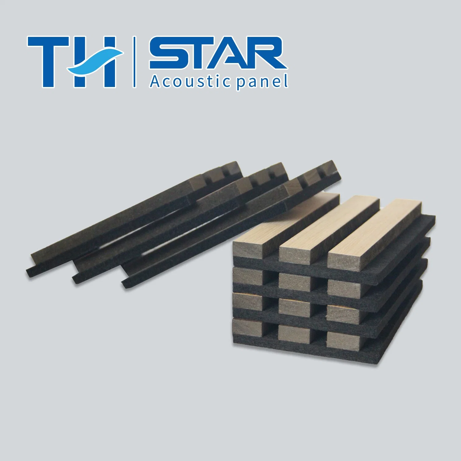 Factory Sound Absorption Decorative Board 2400*1200 MDF+Pet Slat Wood Acoustic Panel for Indoor Natural