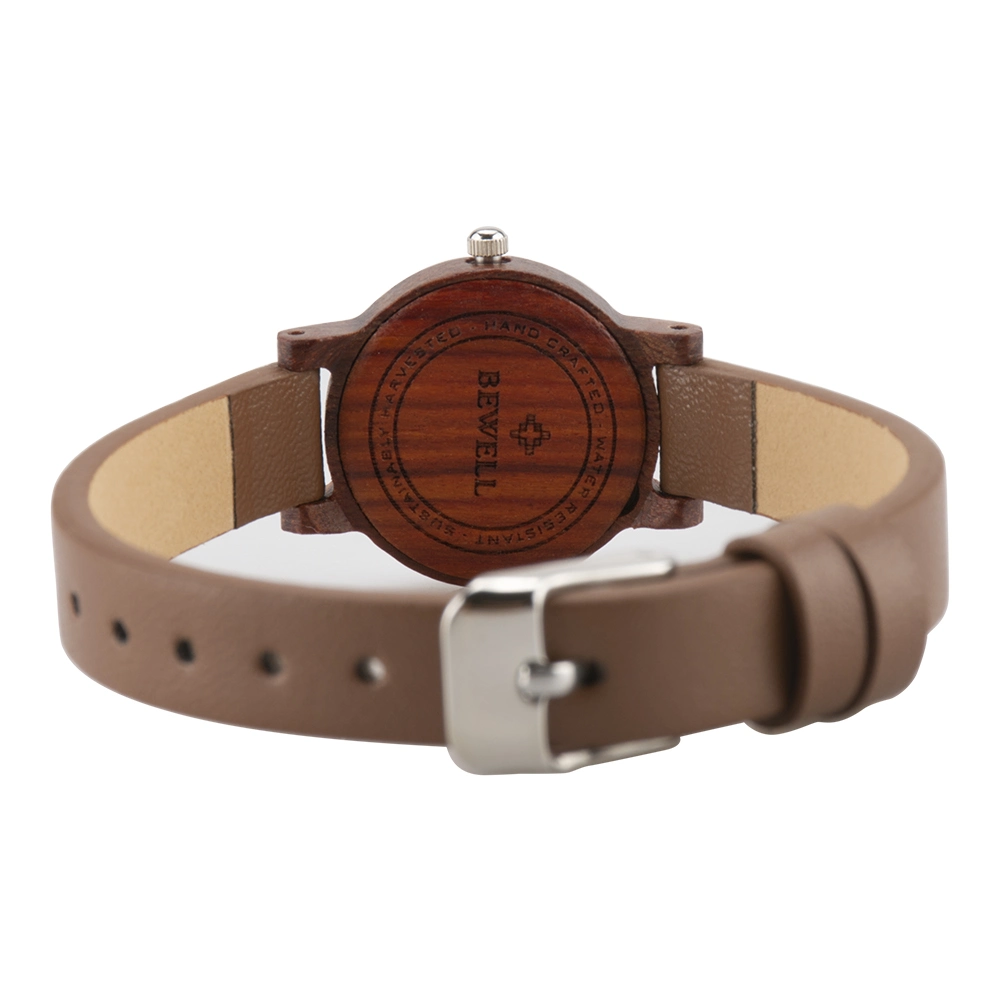 The Newest Fashion Handmade Leather Strap Red Sandalwood Wooden Watch Women