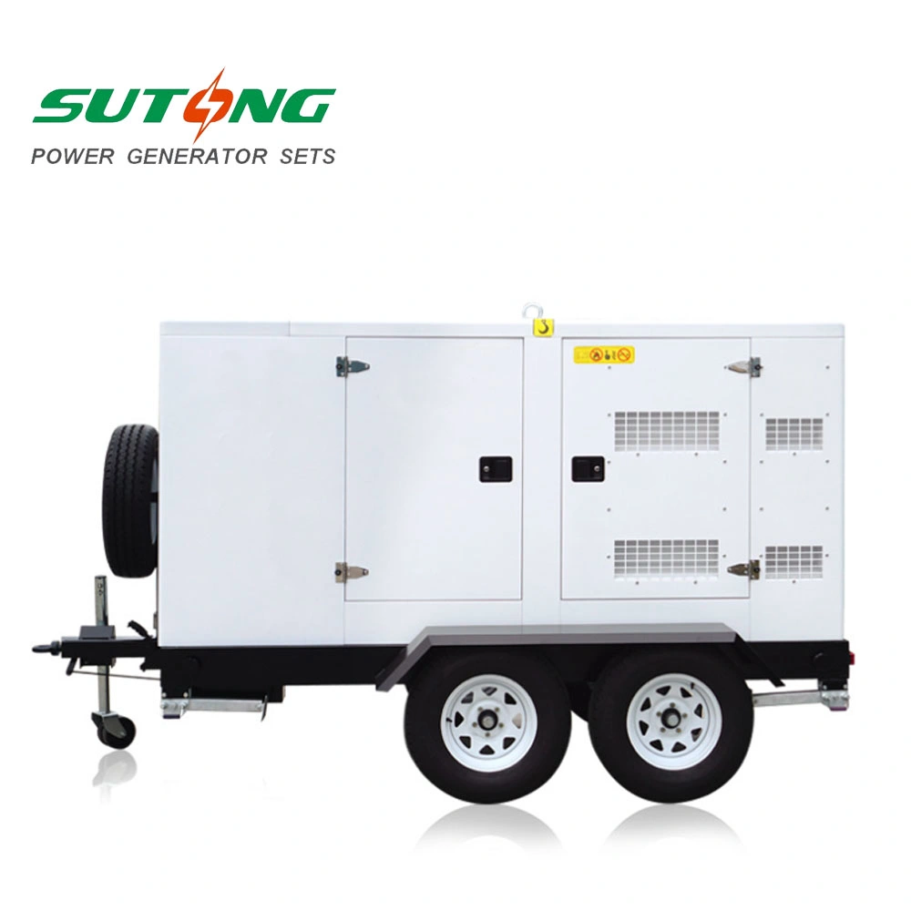 Factory Price 110kVA 150kVA 200kVA Electrical Trailer Diesel Generator Set with Two Wheels Powered by Cummins/Perkins Motor