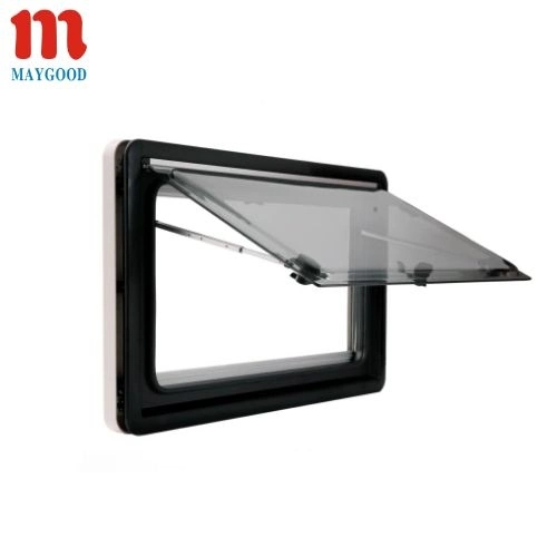 OEM Auto Parts Mg16RW Right Angle Awning Style Aluminum Frame Acrylic Glass Caravan RV Campervan Extrapolation Window 500*500mm