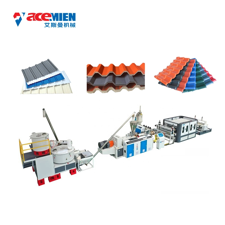 Hot Sale Plastic UPVC PVC ASA Roof Tile Panel Sheet Making Extruder Machine