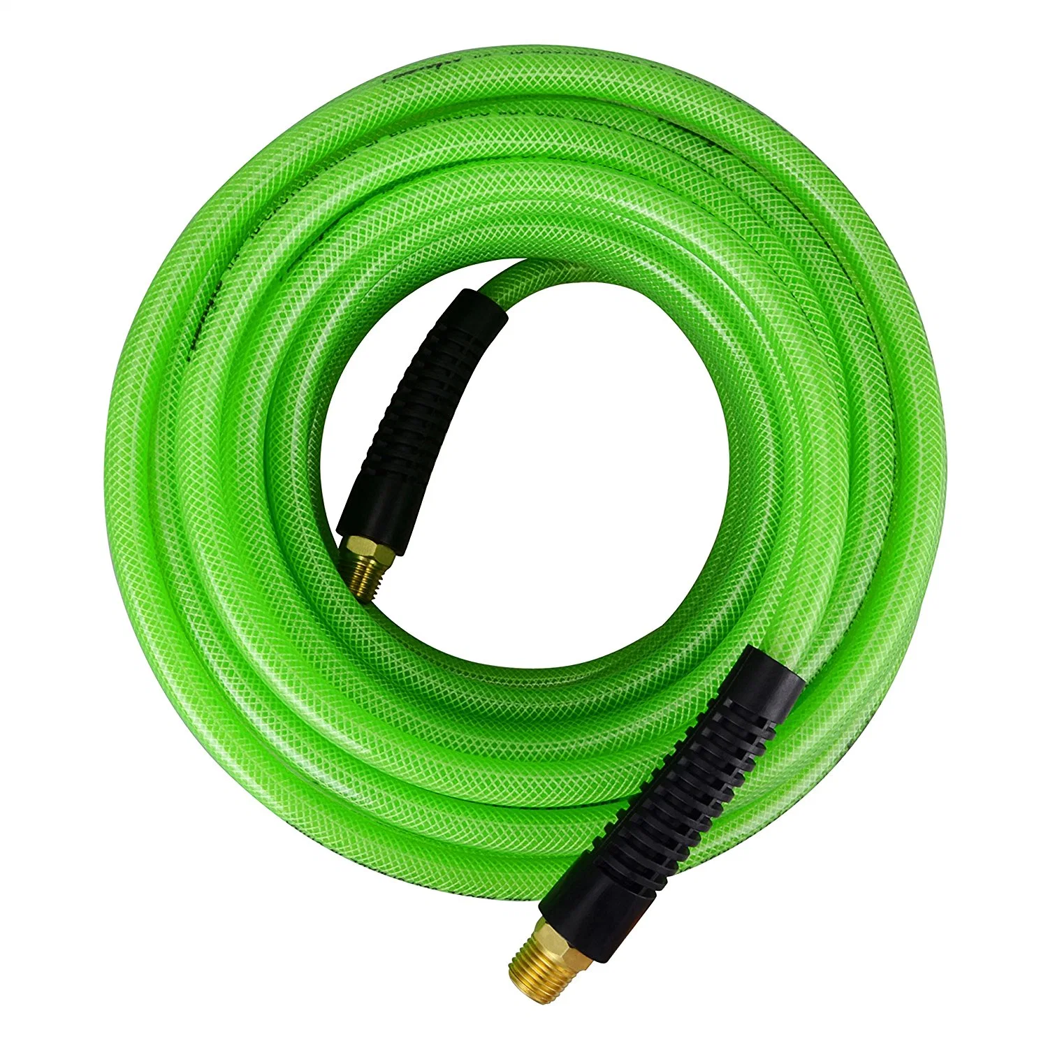 Reinforced Polyurethane (PU) Air Hose - 1/4-Inch by 50-Feet, 1/4-Inch with Brass Ends