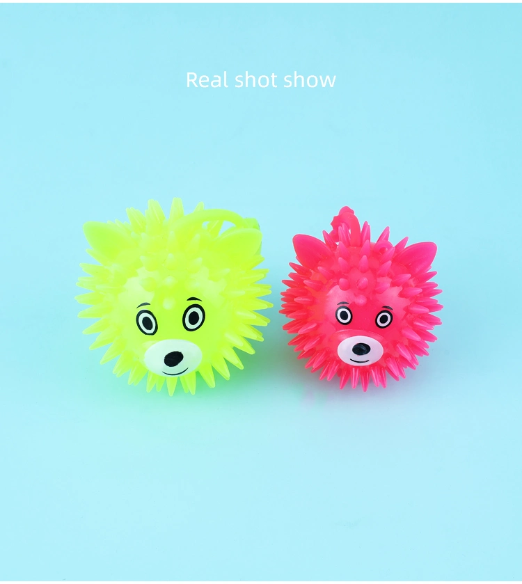 Cute Bear Flashing Luminescent Ball Massage Squeeze Toys Colorful Stress Relief Toys