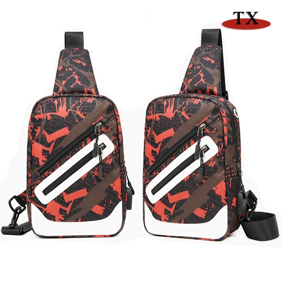 Hot Selling Colorful Outdoor Oxford Fabric Men's USB Charger Waist Bag